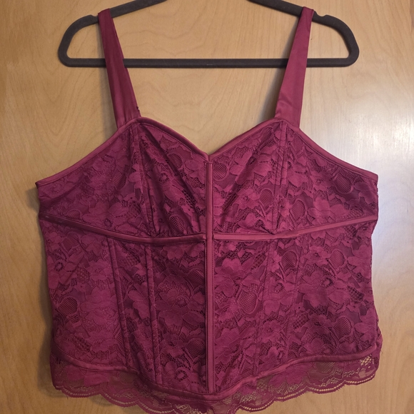 Torrid Lace Bustier in Rich Burgundy - Picture 1 of 3